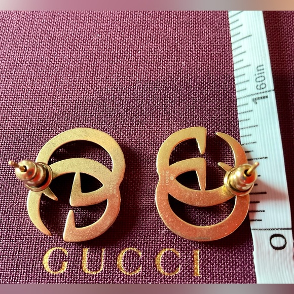 Gucci interlocking G multicolor crystal gemstones on gold over brass earrings - Picture 4 of 5